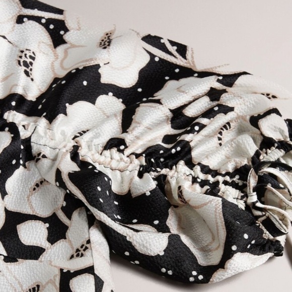 Ted Baker Black Abriee Puff Sleeve Midi Dress - Picture 15 of 16